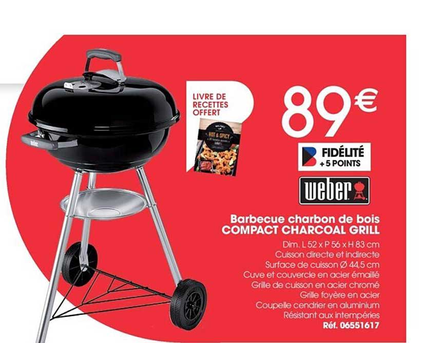 Barbecue Charbon De Bois Compact Charcoal Grill Weber