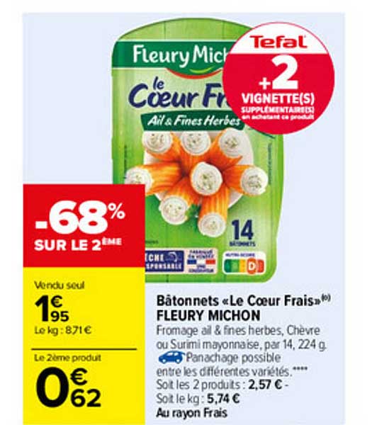 bâtonnets «le cœur frais» fleury michon