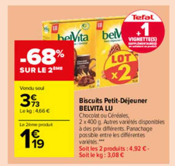 biscuits petit-déjeuner belvita lu