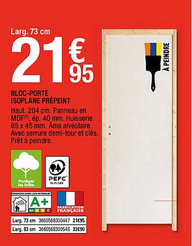 bloc-porte isoplane prépeint