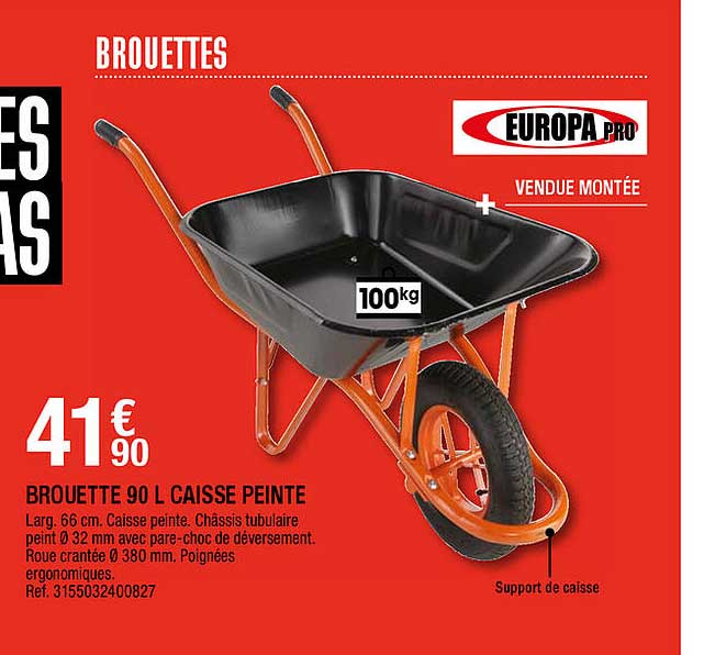 brouette 90 l caisse peinte