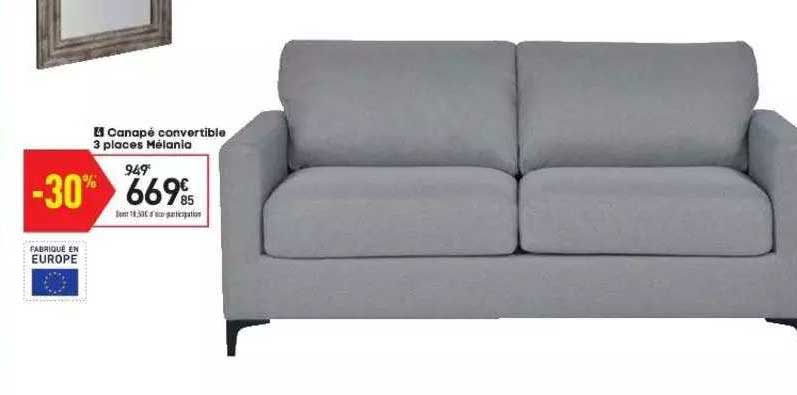 canapé convertible 3 places mélania