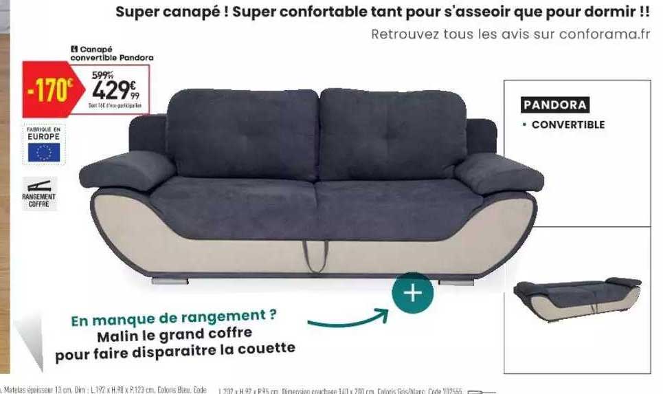 canapé convertible pandora