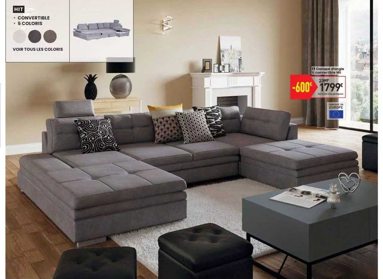 canapé d'angle convertible hit