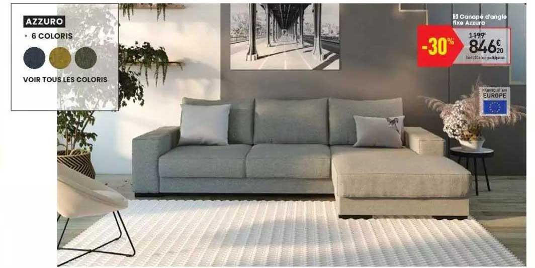 canapé d'angle fixe azzuro