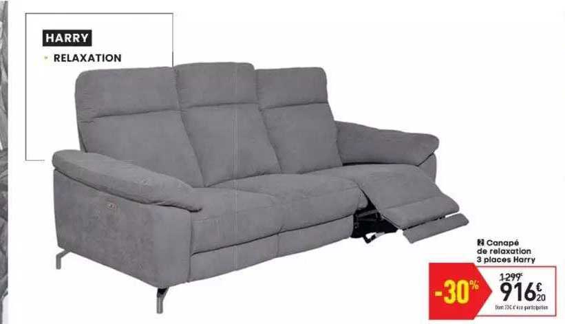 canapé de relaxation 3 places harry