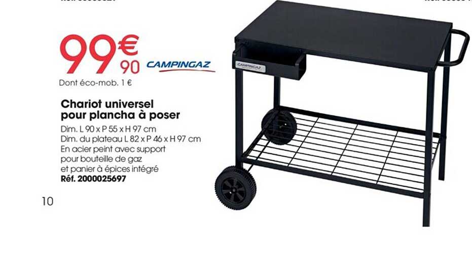 chariot universel our plancha à poser campingaz