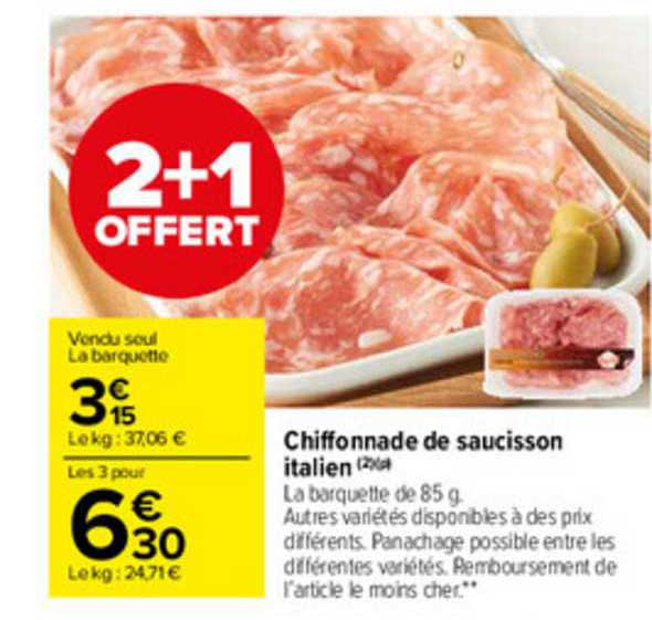 Chiffonnade De Saucisson Italien