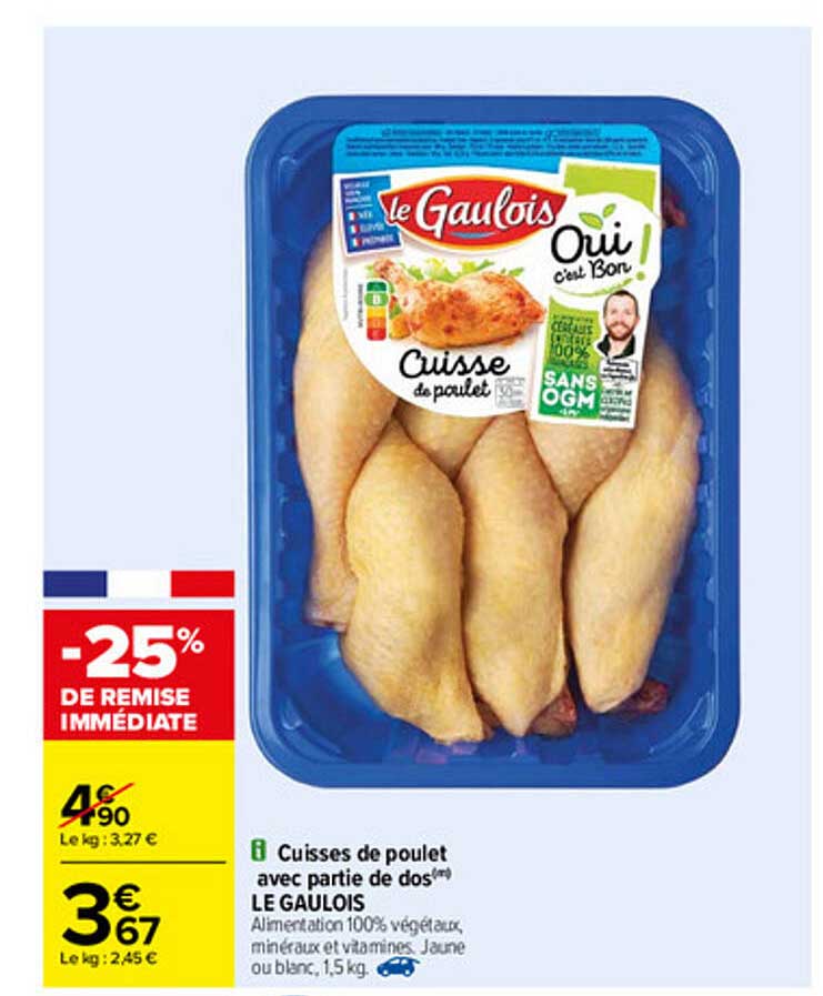 cuisses de poulet avec partie de dos le gaulois