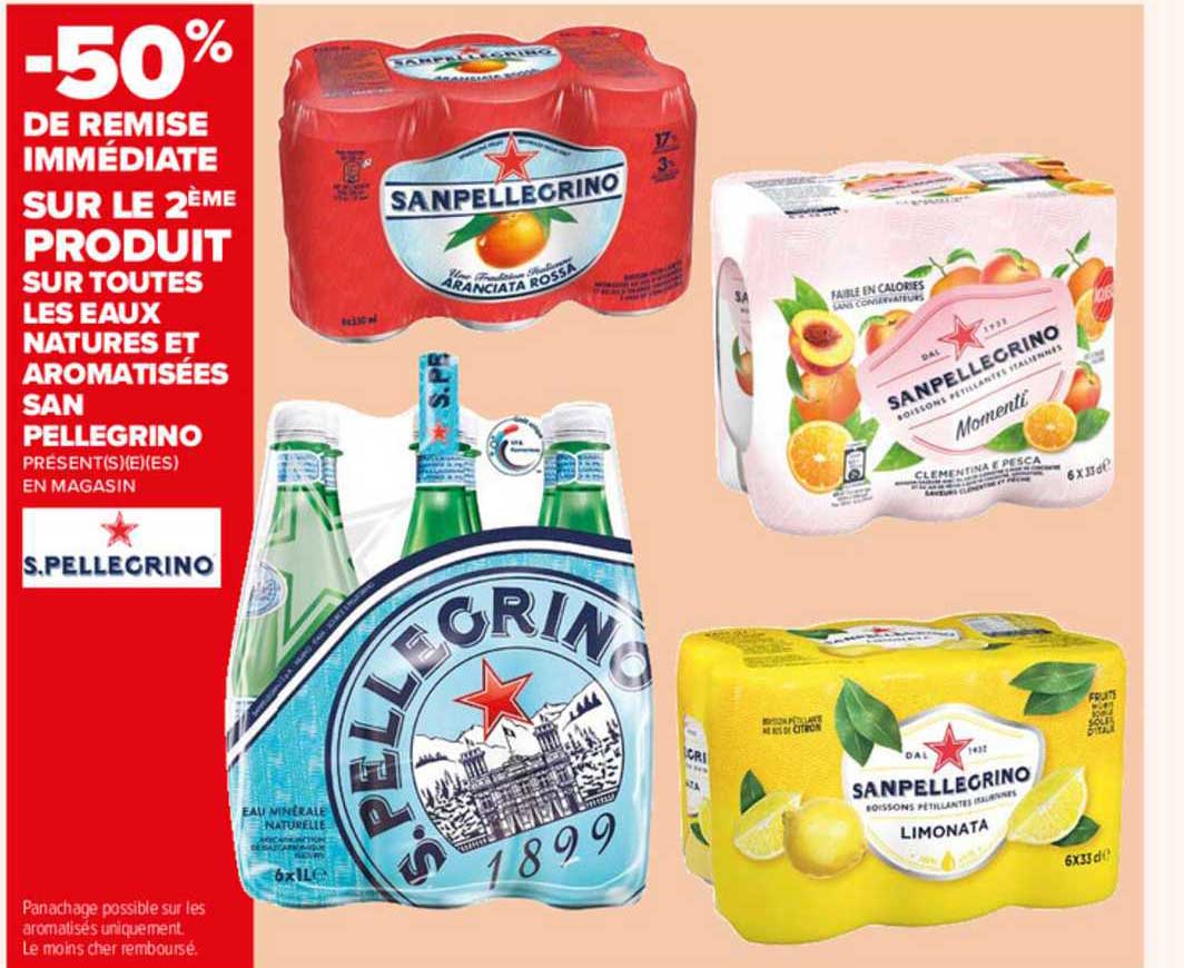 eaux natures et aromamtisées san pellegrino