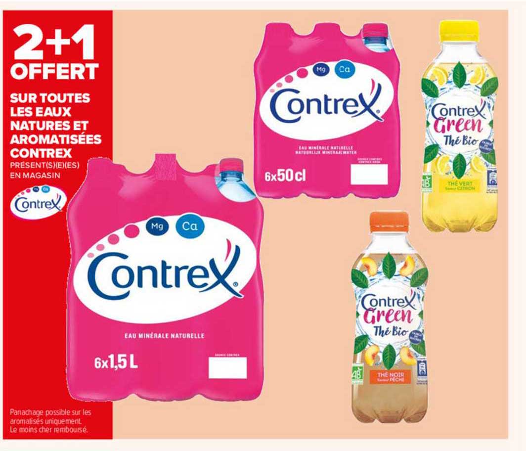 eaux natures et aromatisées contrex