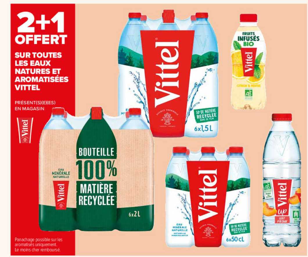 eaux natures et aromatisées vittel