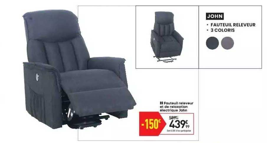 fauteuil releveur et de relaxation électrique john