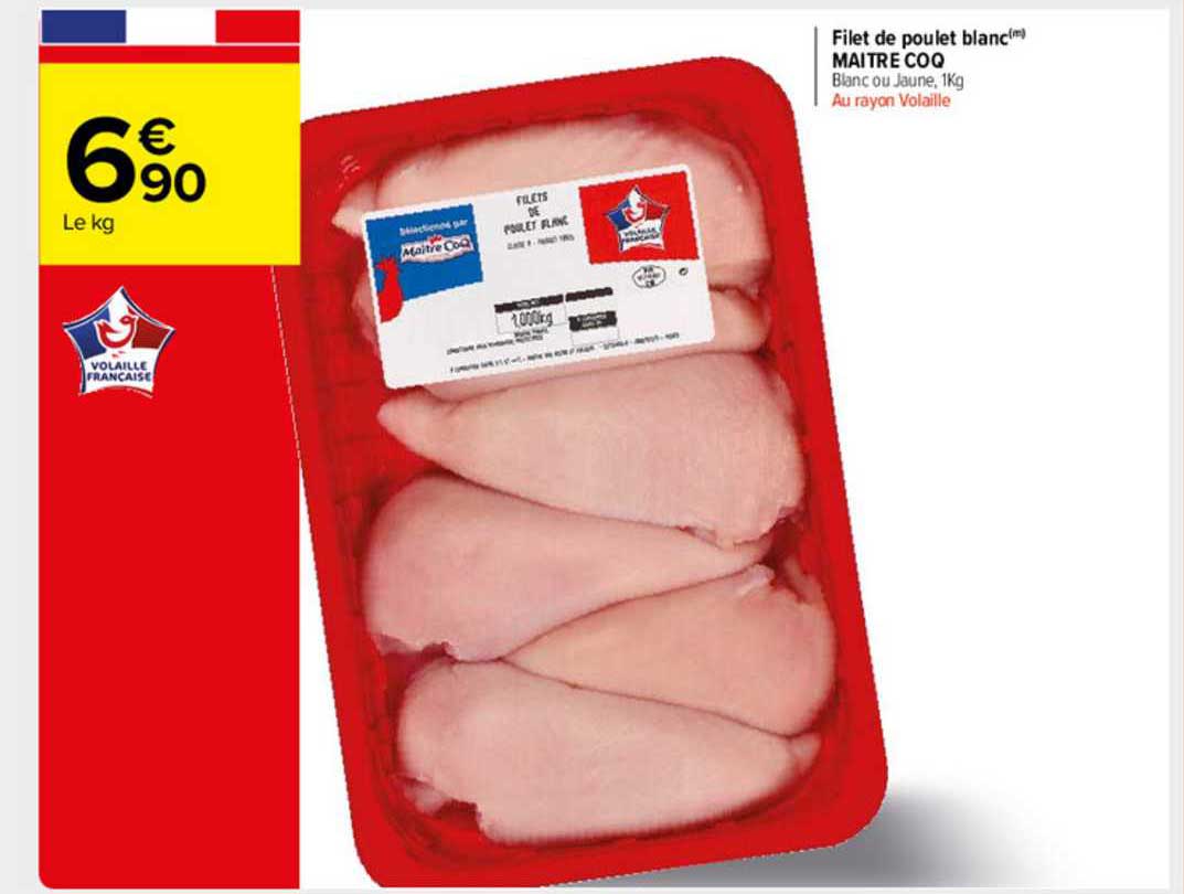 filet de poulet blanc maître coq