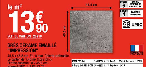 grès cérame émaillé "empression"