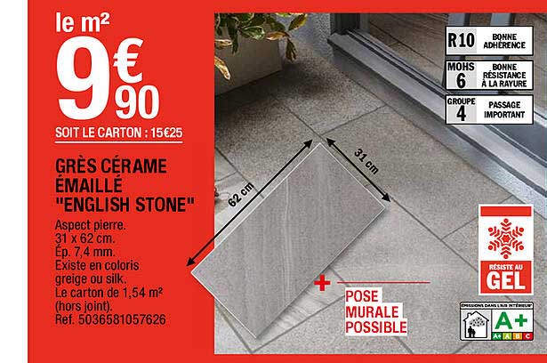 grès cérame émaillé "english stone"