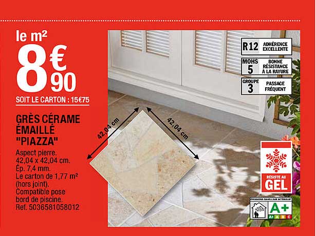 grès cérame émaillé "piazza"