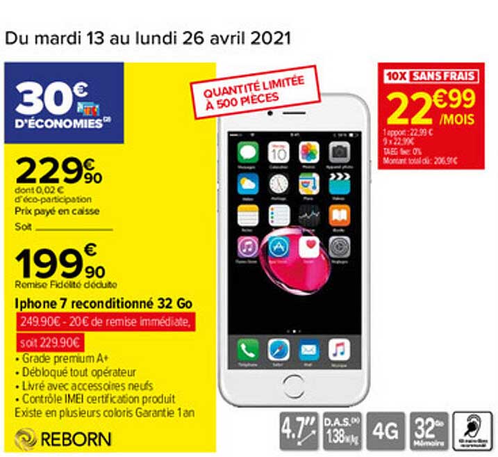 Iphone 7 Reconditionné 32 Go Reborne