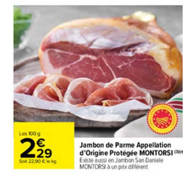 jambon de parme appellation d'origine protégée montorsi