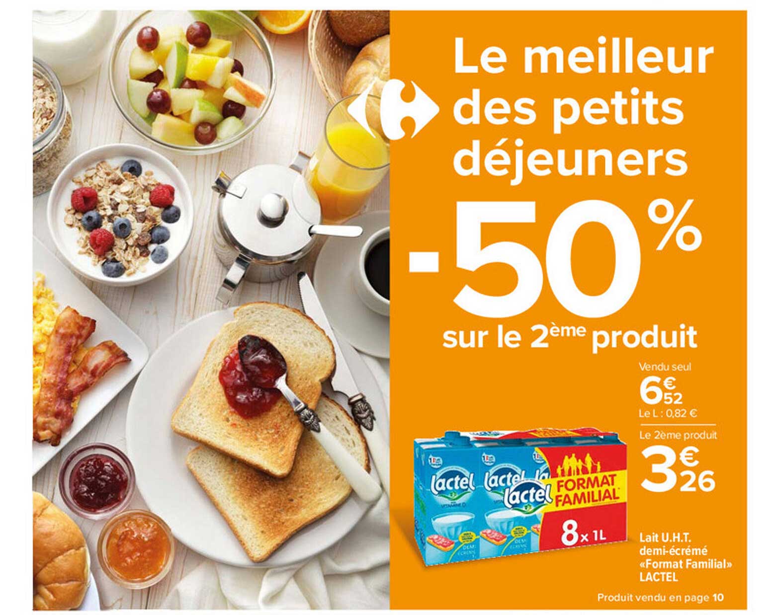 lait uht demi-écrémé «format familial» lactel