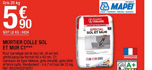 Mortier Colle Sol Et Mur C1