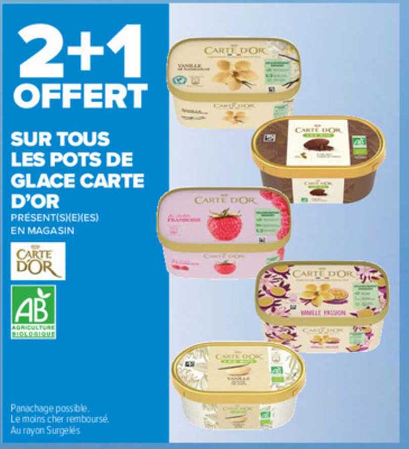 pots de glace carte d'or