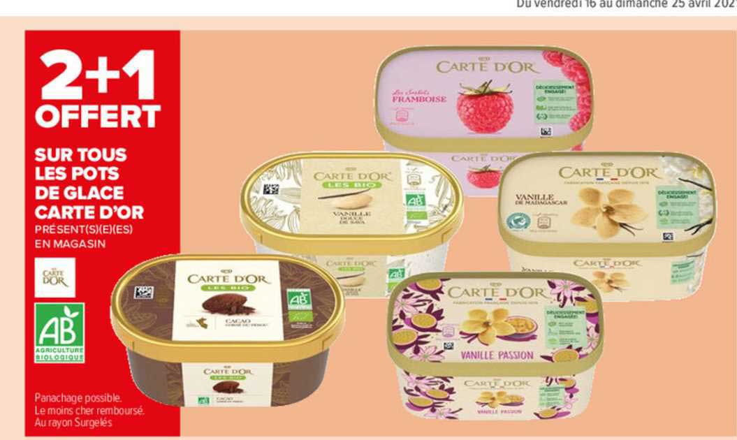 pots de glace carte d'or