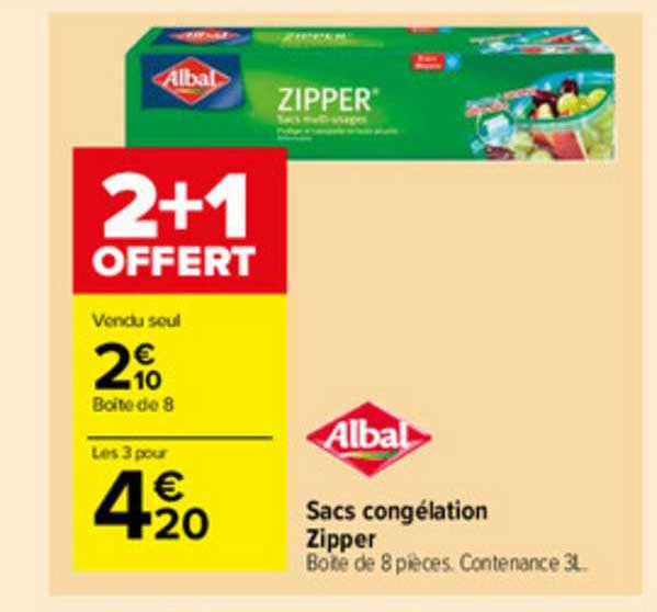 sacs congélation zipper albal