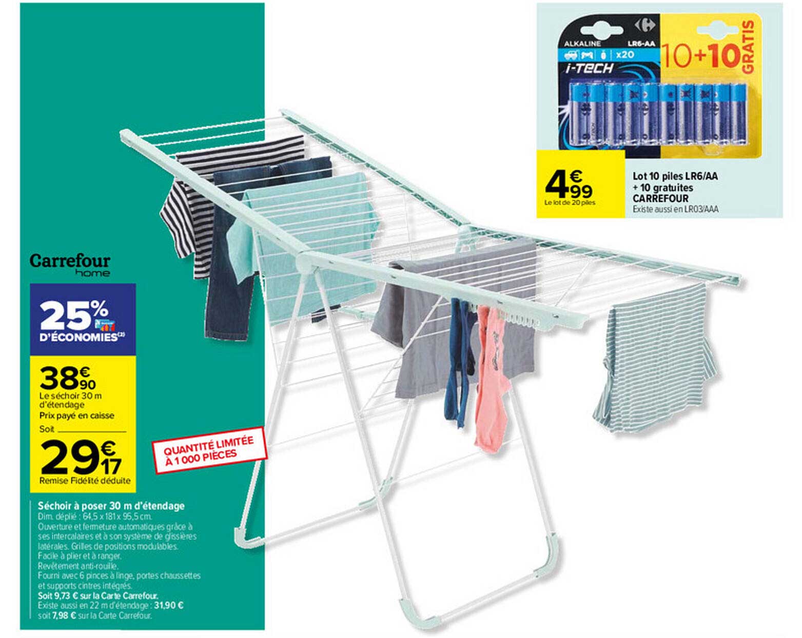 séchoir à poser 30 m d'étendage