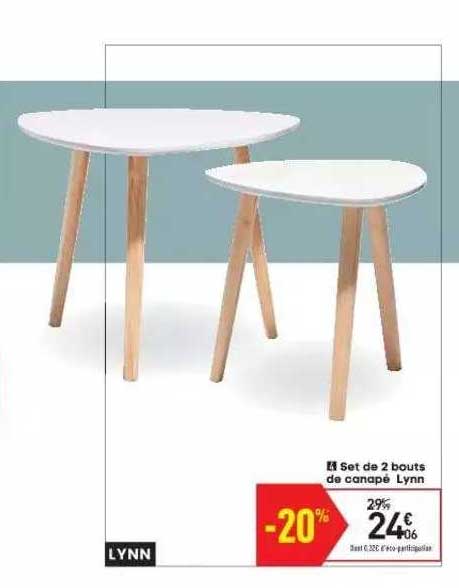 set de 2 bouts de canapé lynn