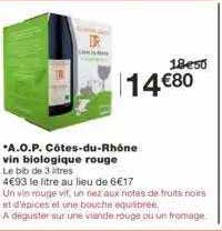 a.o.p. côtes-du-rhône vin biologique rouge