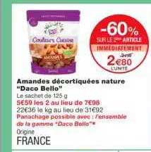 amandes décortiquées nature "daco bello"