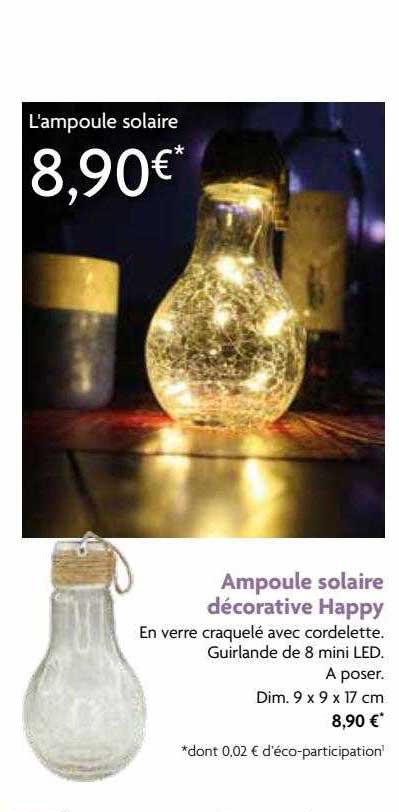 ampoule solaire décorative happy