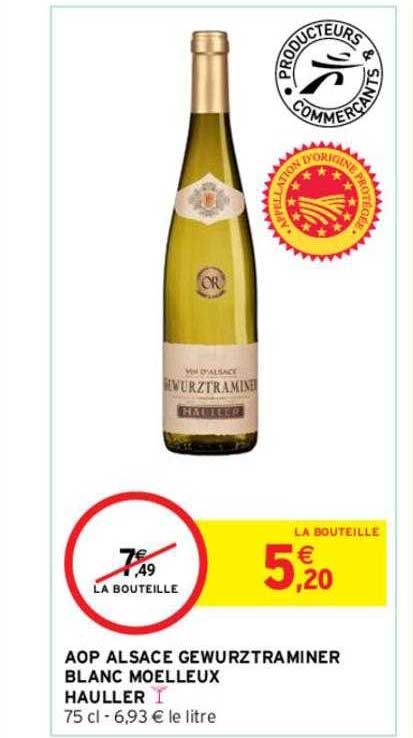 Aop Alsace Gewurztraminer Blanc Moelleux Hauller