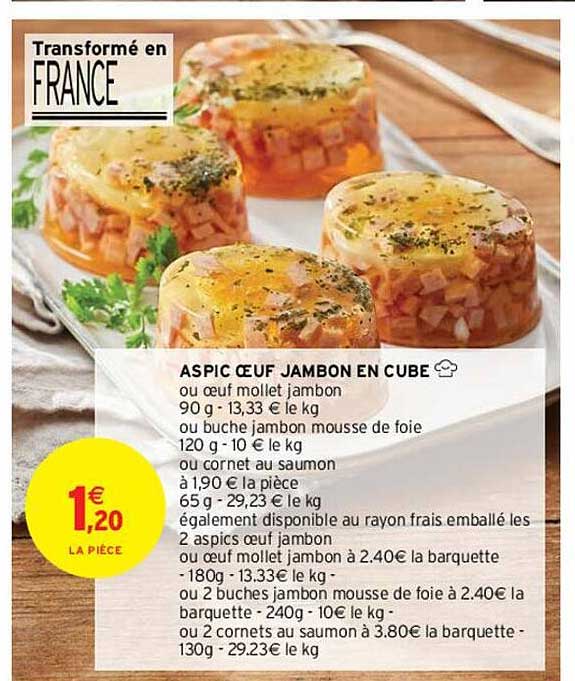Aspic œuf Jambon En Cube