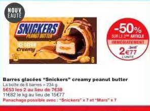 barres glacées "snickers" creamy peanut butter