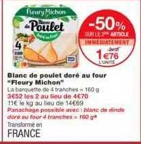 blanc de poulet doré au four "fleury michon"