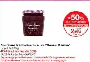 confiture framboise intense "bonne maman"