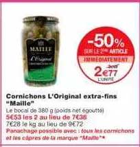 cornichons l'original extra-fins "maille"