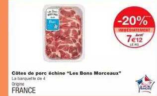 côtes de porc échine "les bons morceaux"