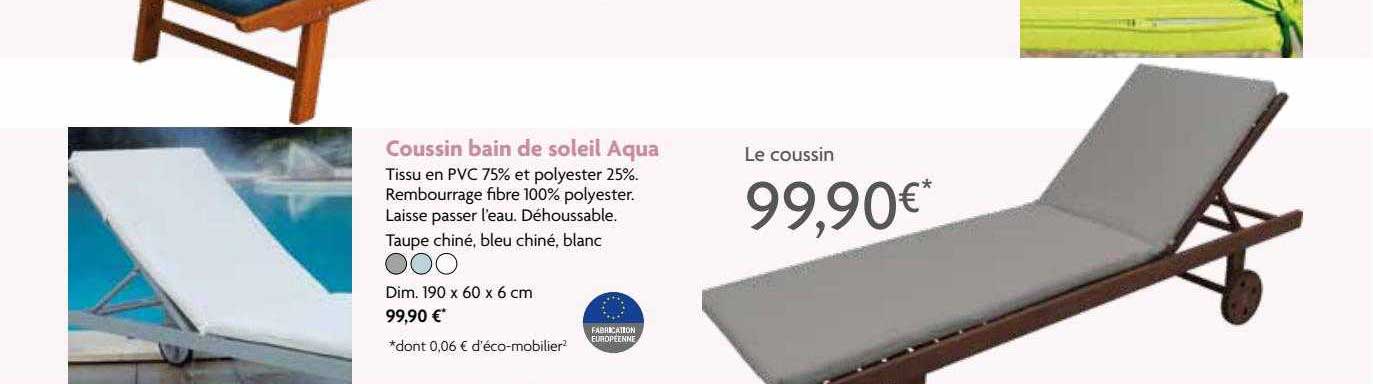 Coussin Bain De Soleil Aqua