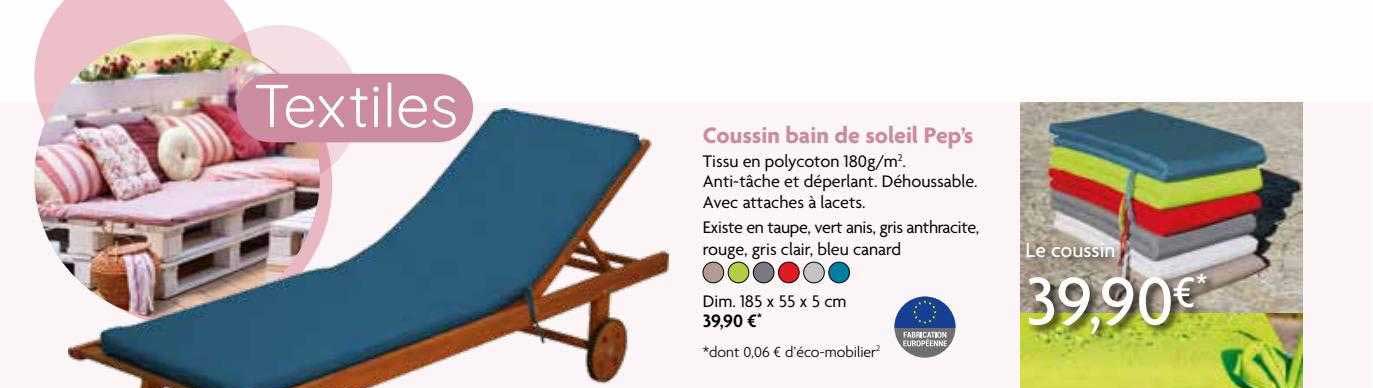coussin bain de soleil pep's