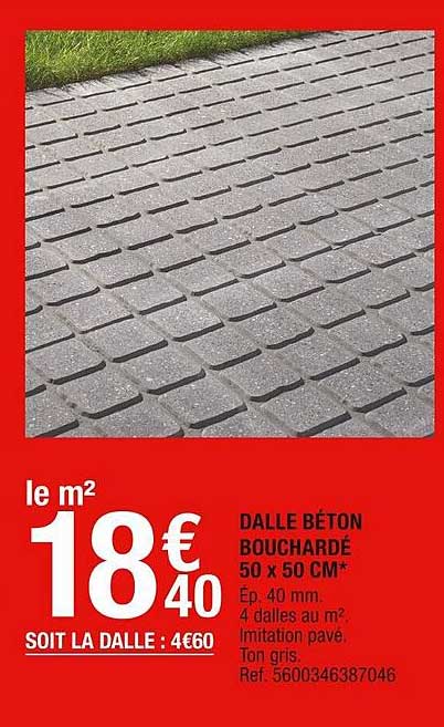 Dalle Béton Bouchardé 50 X 50 Cm