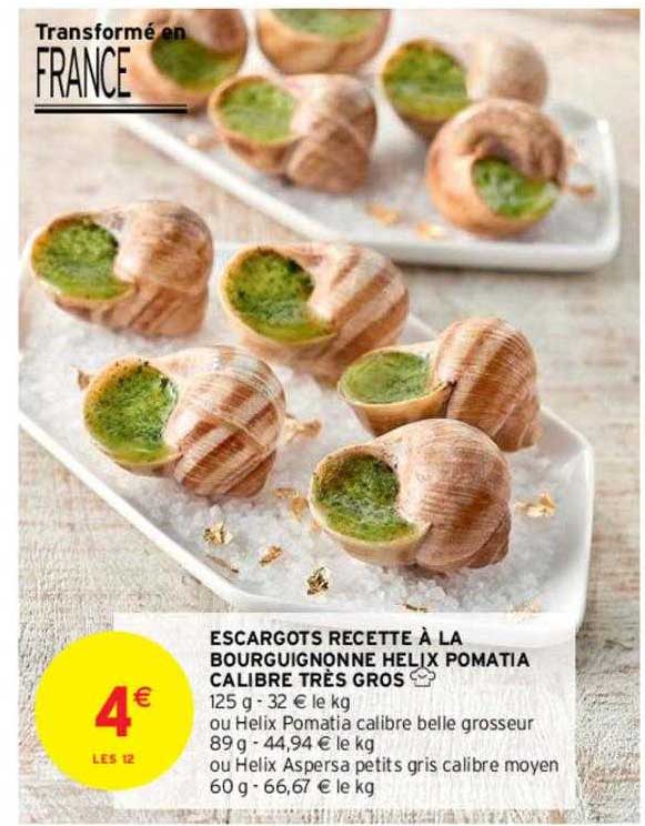 escargots recette à la bourguignonne helix pomatia calibre très gros