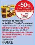 Feuilleté De Mousse La Laitière "nestlé" Chocolat