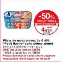filets de maquereaux le grillé "petit navire" sans arôme ajouté