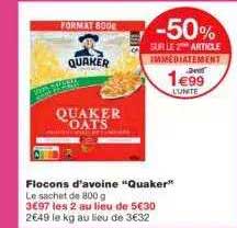 flocons d'avoine "quaker"