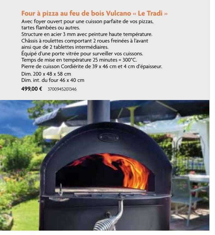 four à pizza au feu de bois vulvano "le tradi"