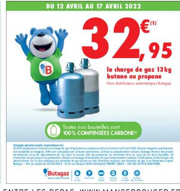 la charge de gaz 13 kg butane ou propane