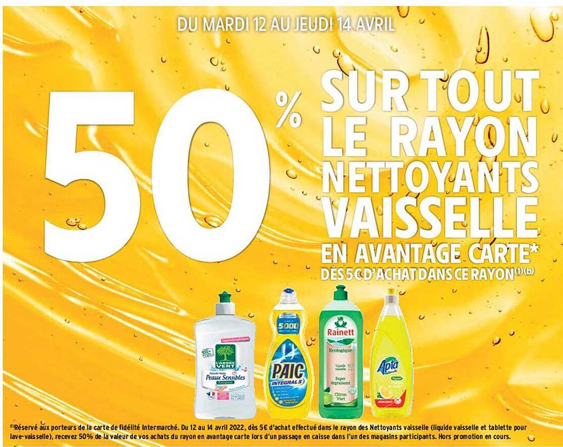 le rayon nettoyants vaisselle